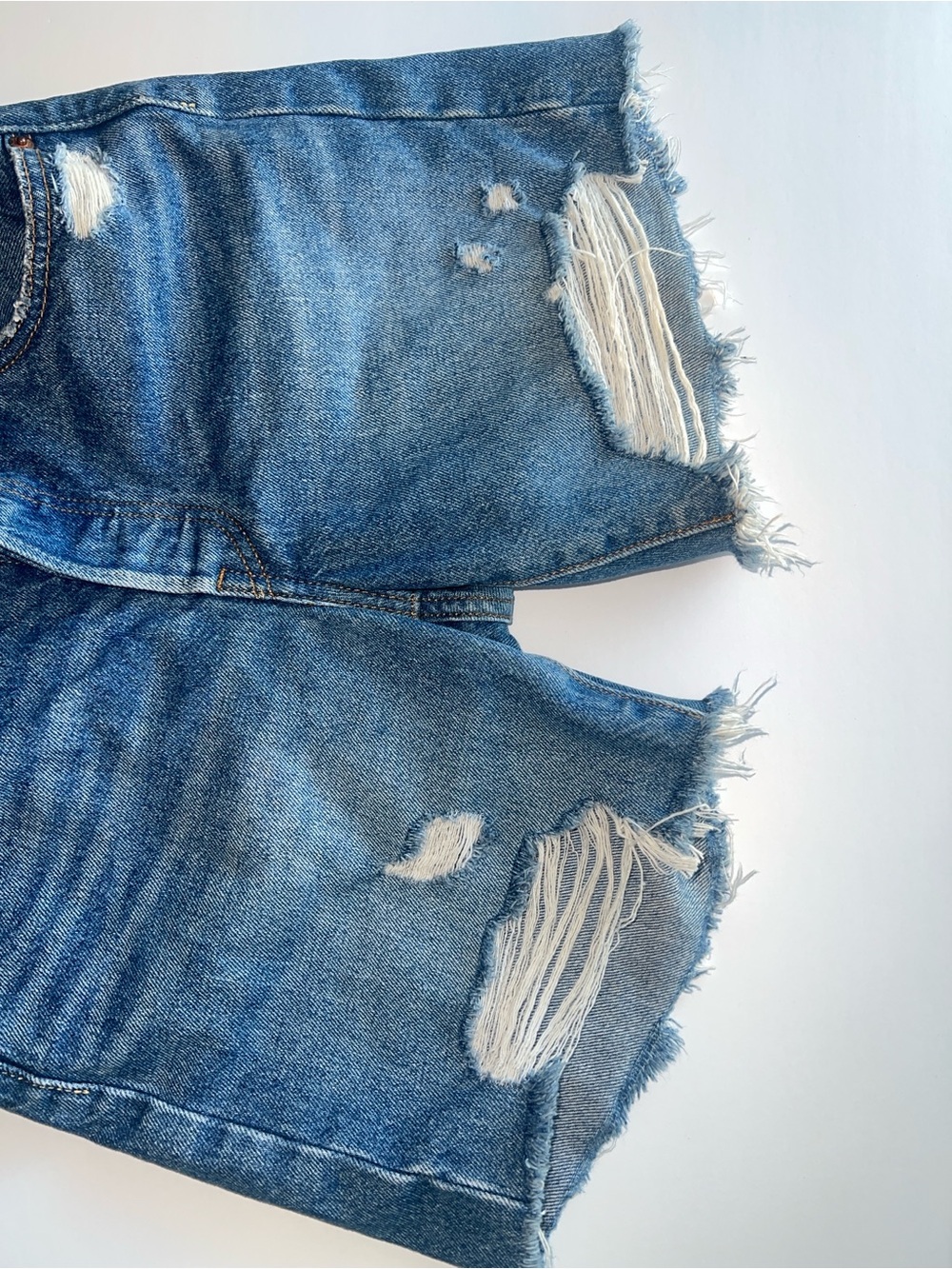 Levis 501 Button Fly Shorts High Rise Mid-Thigh Jean Shorts SZ 25 - Picture 6 of 16